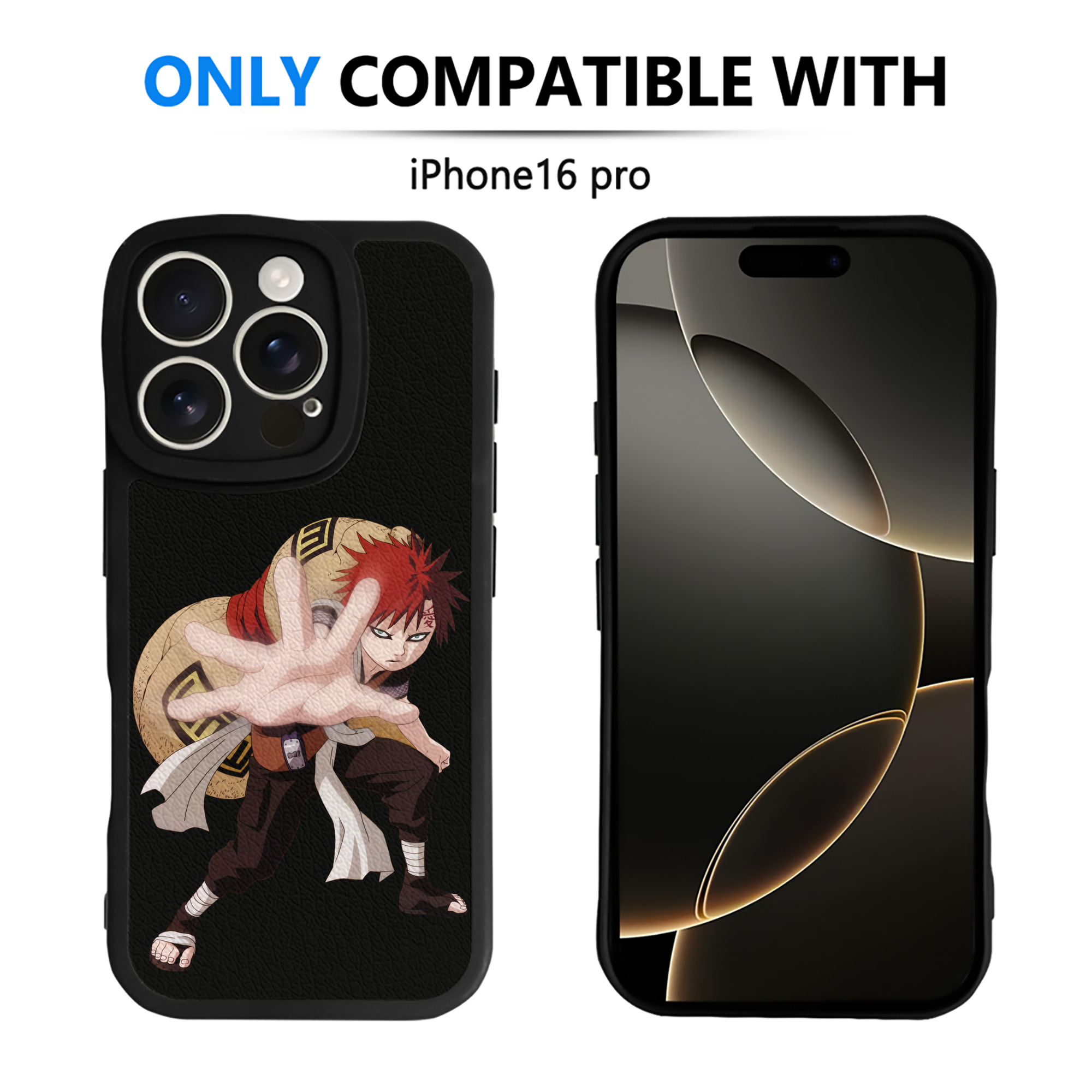 （画像用） NARUTO -ナルト- ガアラ Gaara 【iPhone 16シリーズ対応】シリコンスマホケース（レザー調） 材質：シリコン